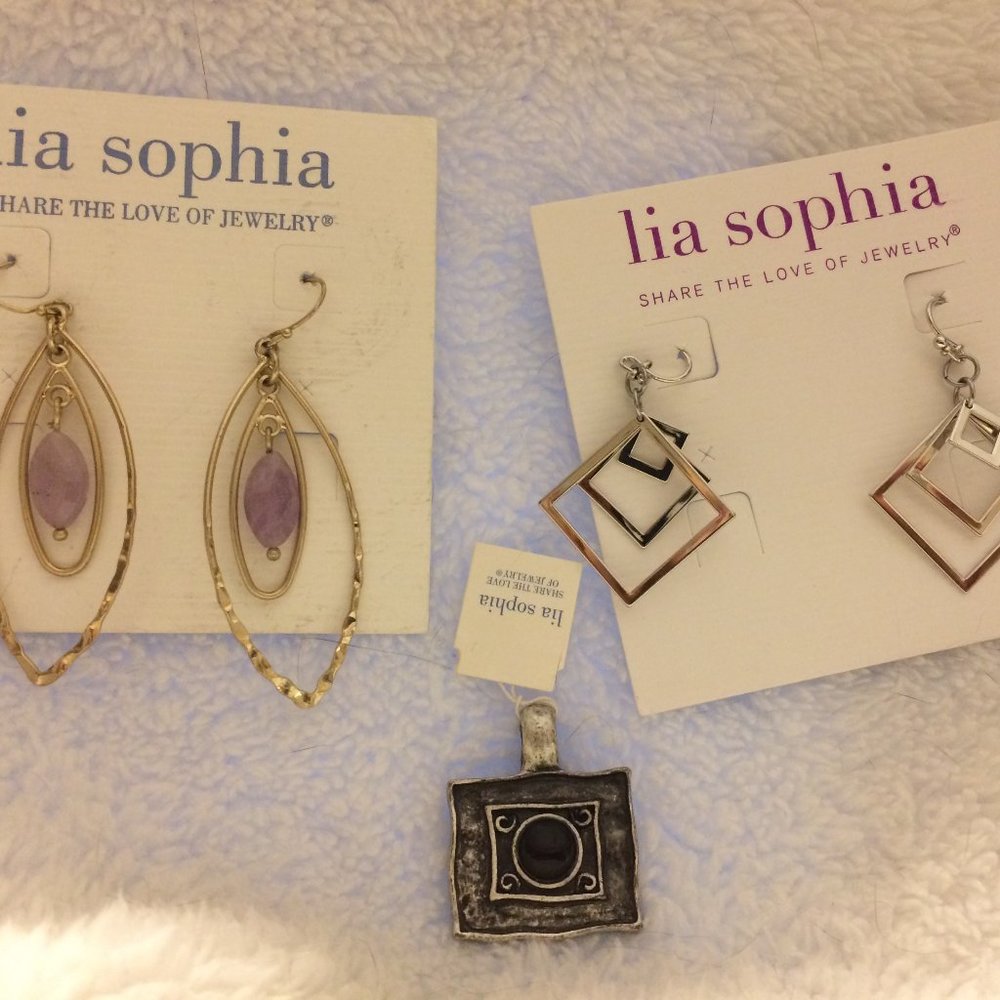 Bundle of New Lia Sophia Earrings and Pendant